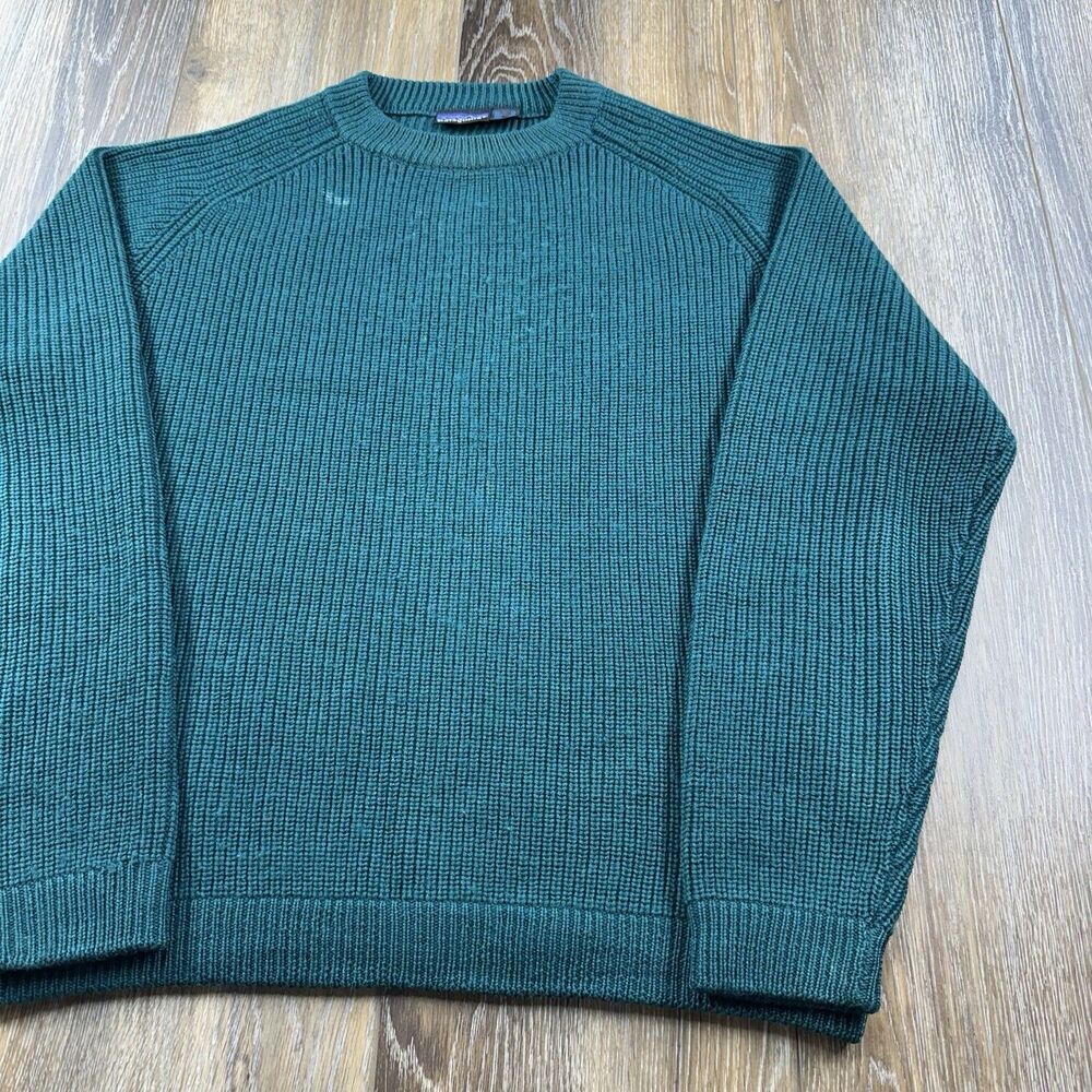 Vintage 80s Patagonia Chamonix Guide Sweater Mens XL Green 100% Wool Gorpcore